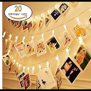 string lights with hooks for pictures
